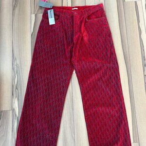 Dior X ERL Chinese New Year Special Red Oblique  Authentic Size 34 Men’s Jeans